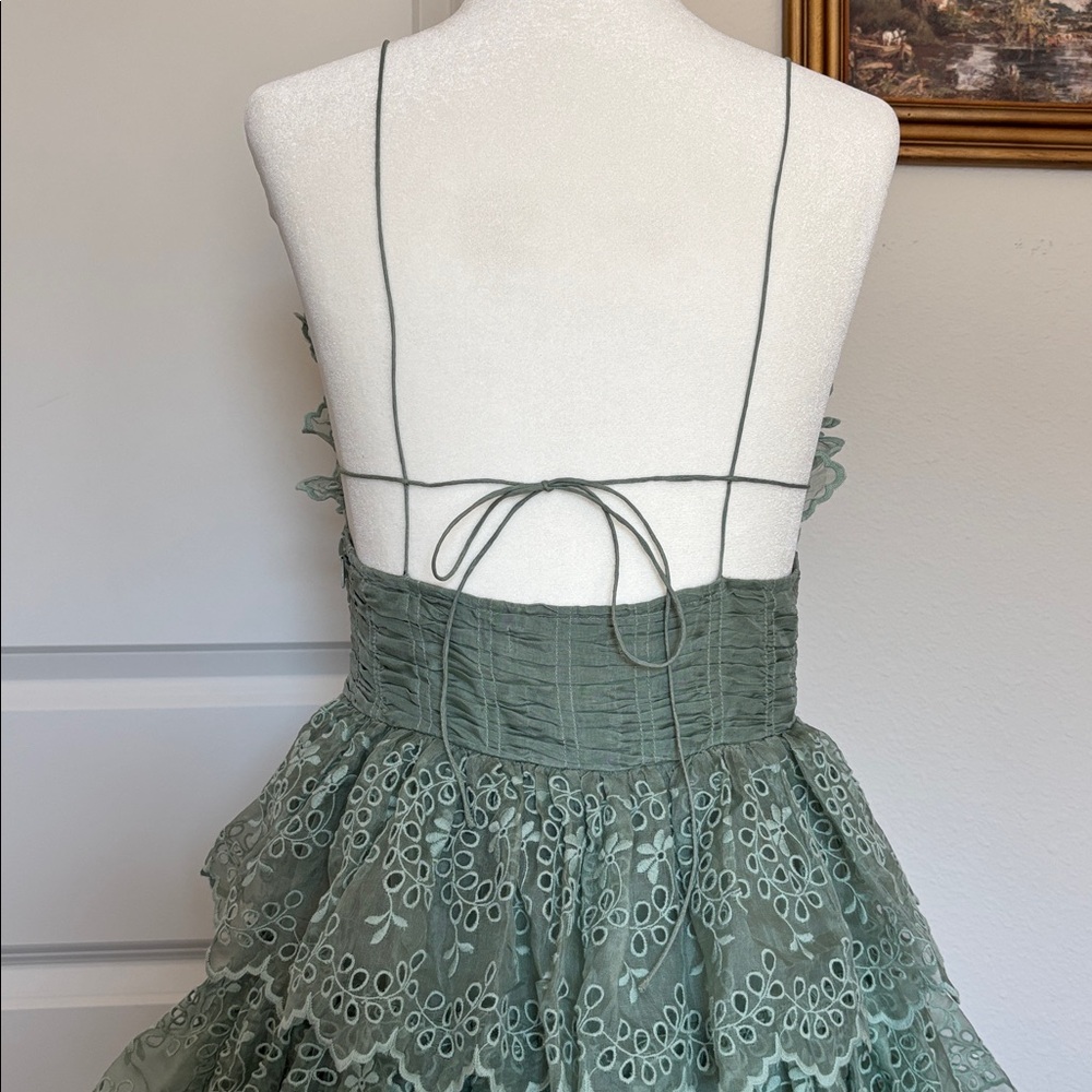 DÔEN XS/S Forsythia dress in Malibu mint Sage Lace Maxi Dress mint eyelet dress - Picture 9 of 13